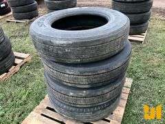 (4) 285/75R24.5 TIRES, (3) HAVE WHEELS