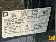 2016 CHEVROLET TAHOE SUV VIN: 1GNSKDEC5GR266964