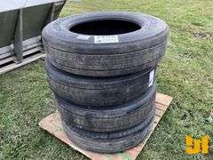 (4) 285/75R24.5 TIRES, (3) HAVE WHEELS