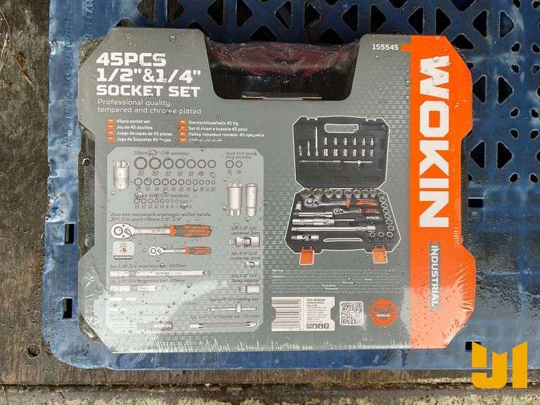 WORKIN 45 PCS SOCKET SET, INCLUDES 1/4” AND 1/2”