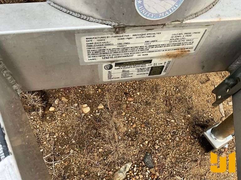 2017 INNOVATIVE SPECIALTIES T/A SNOW MOBILE TRAILER VIN: 1Z9Z1EJ23H1445237