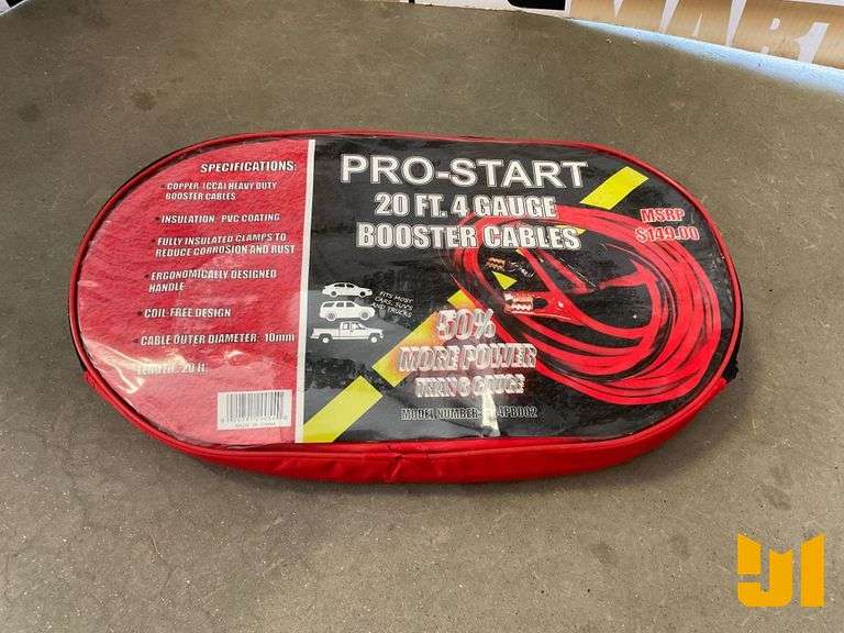 UNUSED PRO START 20' 4 GA BOOSTER CABLES