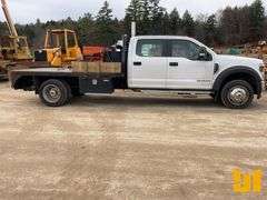 2019 FORD F-550 SINGLE AXLE CREW CAB 4X4 FLATBED TRUCK VIN: 1FD0W5HT4KEC98046