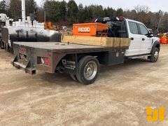 2019 FORD F-550 SINGLE AXLE CREW CAB 4X4 FLATBED TRUCK VIN: 1FD0W5HT4KEC98046