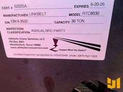 2013 LINK-BELT RTC8030 II ROUGH TERRAIN CRANE SN: E8K4-3932