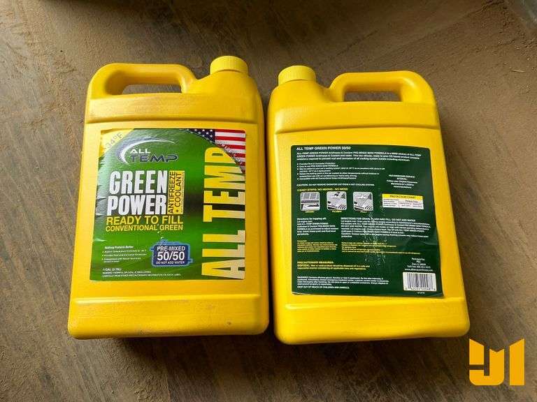 QTY (2) GREENPOWER/ANTIFREEZE COOLANT GAL PRE-MIXED 50-50 ALL TEMP