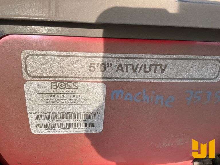 BOSS SMART SHIELD ATV/UTV PLOW SN: 405458623