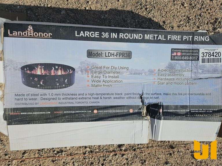 UNUSED LANDHONOR 36 IN. ROUND METAL FIRE PIT RING