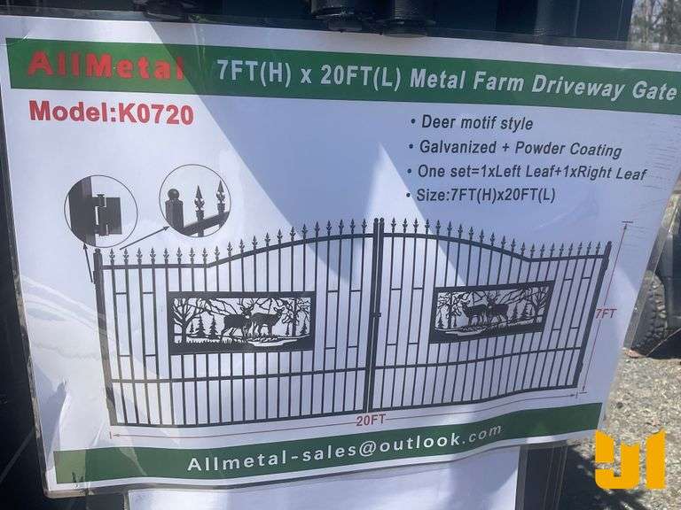 UNUSED 2024 ALLMETAL K0720 METAL FARM DRIVEWAY GATE