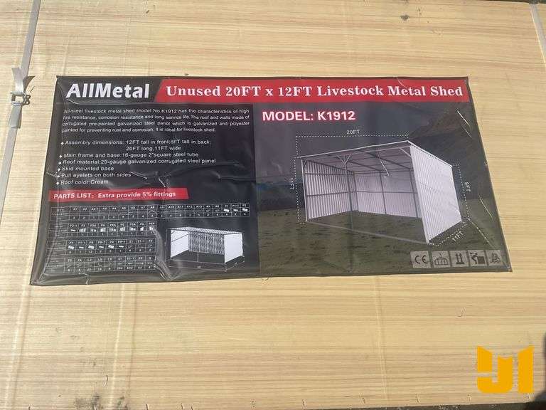 UNUSED 2024 ALLMETAL K1912 LIVESTOCK METAL SHED