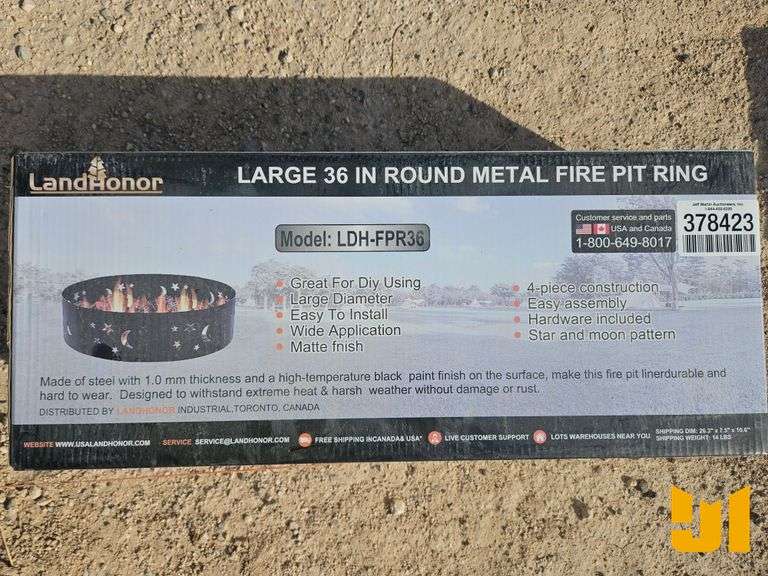 UNUSED LANDHONOR 36 IN. ROUND METAL FIRE PIT RING