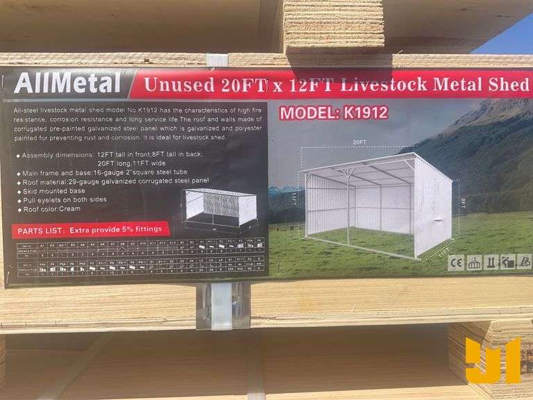 UNUSED 2024 ALLMETAL K1912 LIVESTOCK METAL SHED