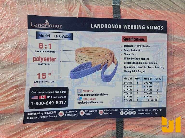QTY OF UNUSED LANDHONOR WEBBING SLINGS