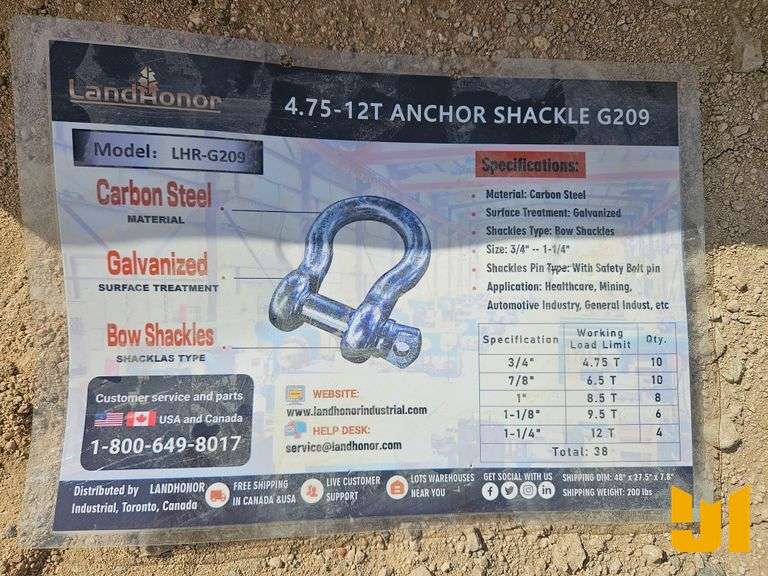UNUSED LANDHONOR 4.75T-12T ANCHOR SHACKLE G209