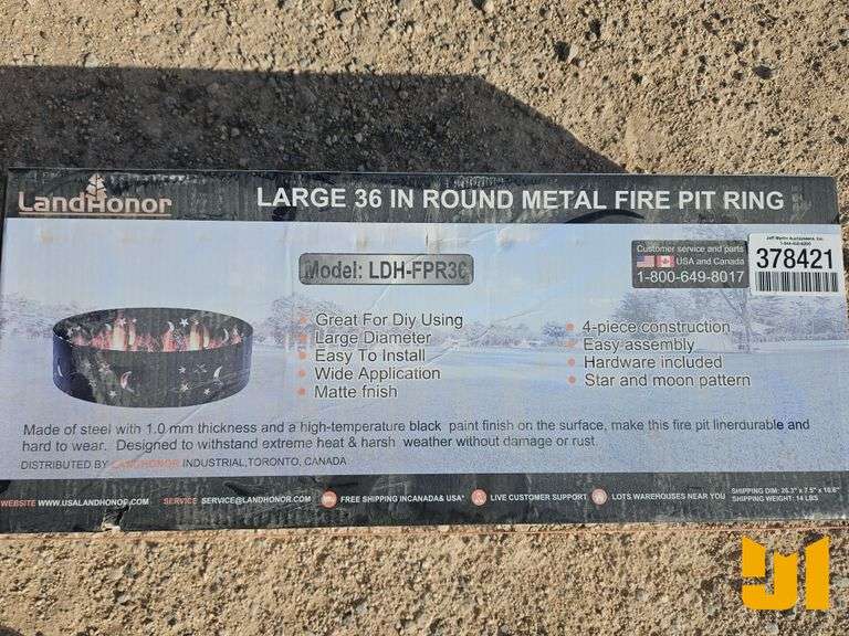 UNUSED LANDHONOR 36 IN. ROUND METAL FIRE PIT RING