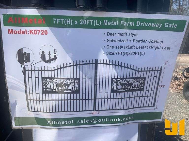 UNUSED 2024 ALLMETAL K0720 METAL FARM DRIVEWAY GATE