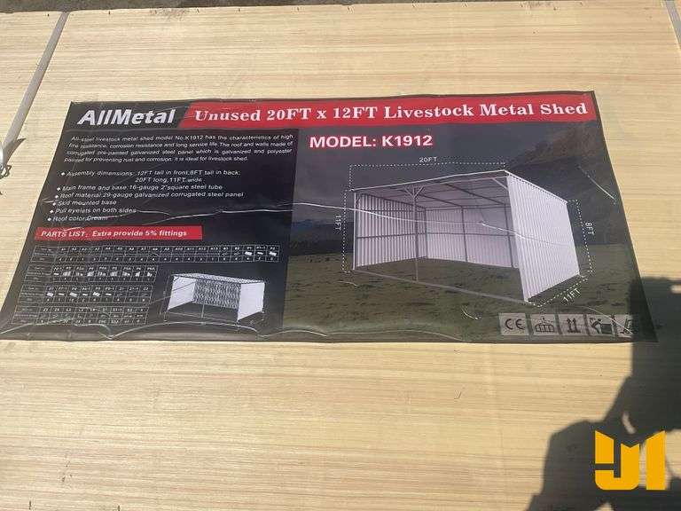 UNUSED 2024 ALLMETAL K1912 LIVESTOCK METAL SHED