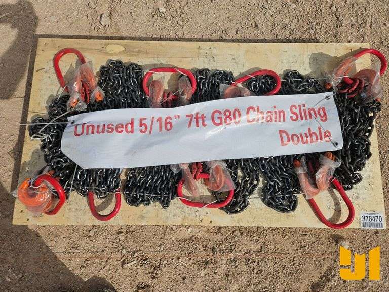 UNUSED 5/16 IN. 7 FT G80 CHAIN SLING DOUBLE