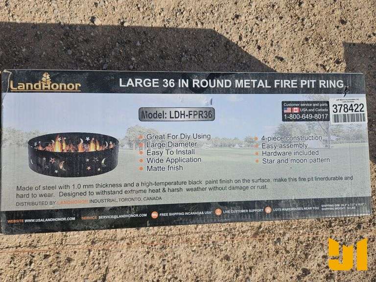UNUSED LANDHONOR 36 IN. ROUND METAL FIRE PIT RING