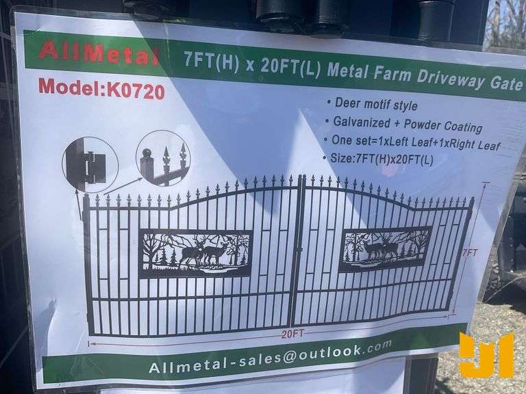 UNUSED 2024 ALLMETAL K0720 METAL FARM DRIVEWAY GATE