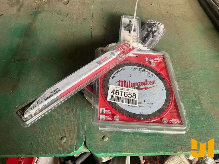 MILWAUKEE QTY OF SAWZALL BLADES, (2) SELFFEED BITS & IMPACT HOLE SAW