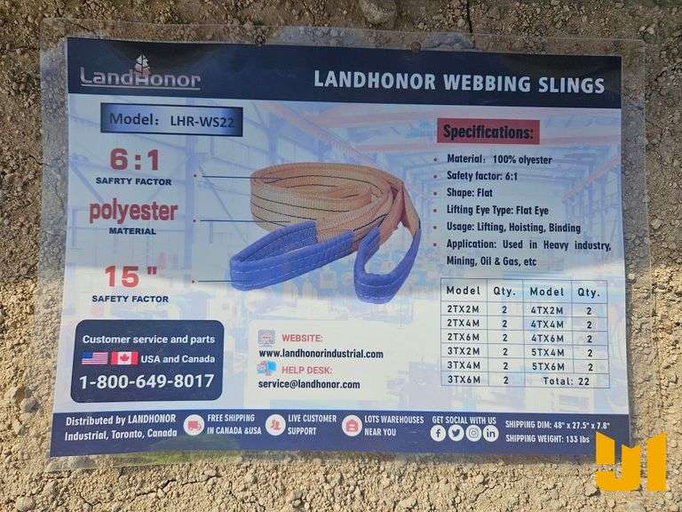 QTY OF UNUSED LANDHONOR WEBBING SLINGS
