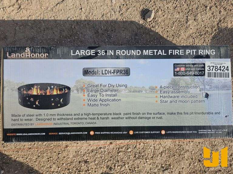 UNUSED LANDHONOR 36 IN. ROUND METAL FIRE PIT RING