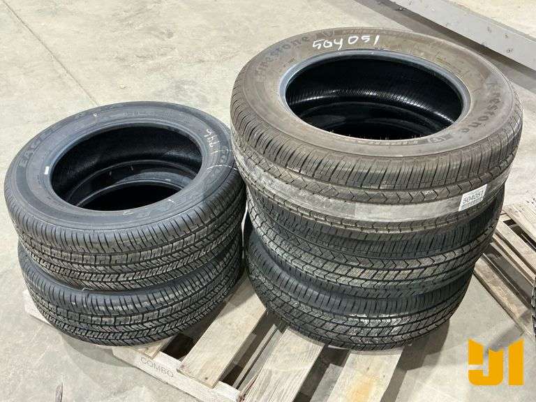 (3) FIRESTONE 255/60R18 TIRES, (2) GOODYEAR 225/60R18 TIRES ...