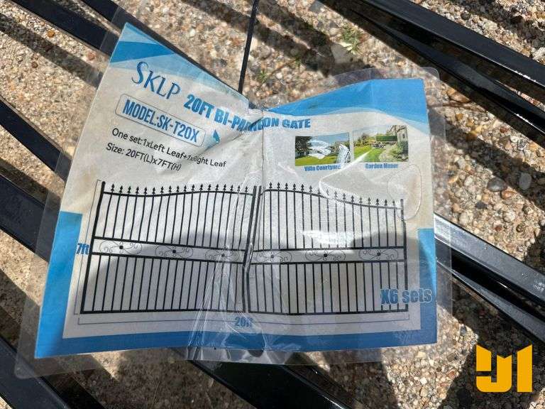 UNUSED SKLP 20 FT BI-PARTING WROUGHT IRON GATE