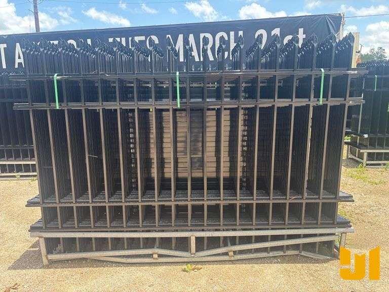 UNUSED HURRICANE F10 7 X 10 FT GALVANIZED WROUGHT IRON SITE FENCE