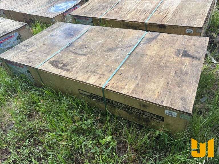 UNUSED HURRICANE MSC2020F 20 FT X 20 FT  STEEL CARPORT W/ OPEN SIDEWALLS