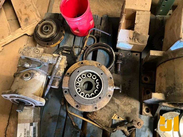 CLUCH,BEARING, WINCH PARTS FROM A 525C, MUFFLER, QTY (3) PALLETS