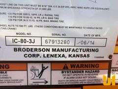 2014 BRODERSON IC-80-3J CARRY DECK CRANE SN: 67913280