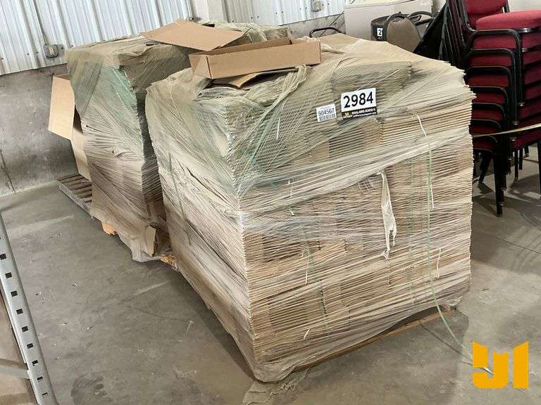 (2) PALLETS OF CARDBOARD FLATS, (3) WASTE MANAGEMENT DUMPSTER BAGS