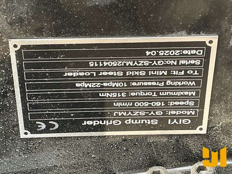 UNUSED 2025 GIYI GY-SZYMJ STUMP GRINDER SN: 2504115