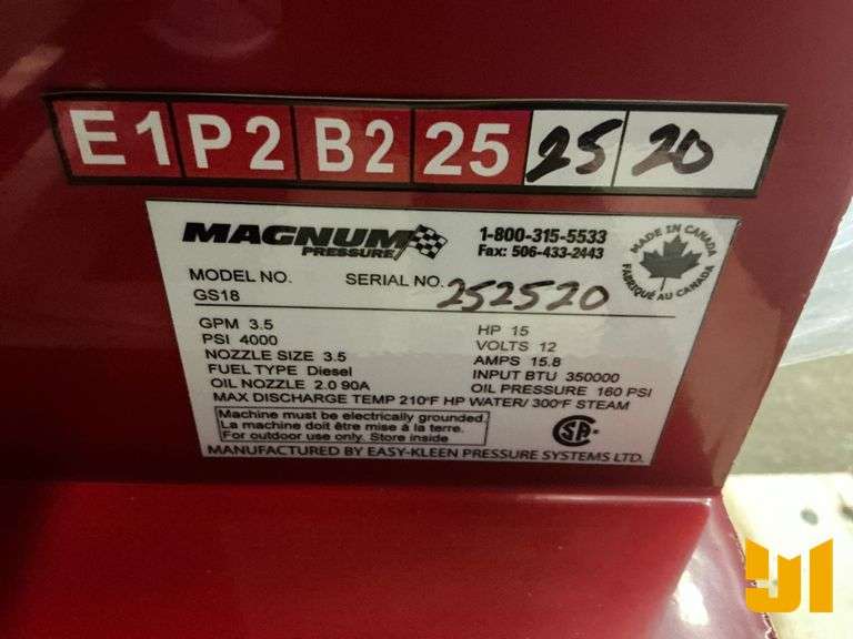 UNUSED 2025 EASY-KLEEN MAGNUM GOLD 4000 PRESSURE WASHER SN: 252520