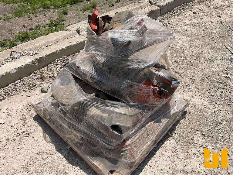 PALLET OF GAS POWERED CUT OFF SAWS, PARTS & PIECES,