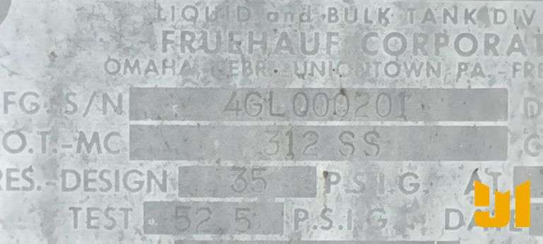 1986 FRUEHAUF T/A VACUUM TRAILER VIN: 1H4T04224GL000201