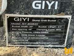 UNUSED 2025 GIYI GYSGB20 STUMP GRAPPLE BUCKET SN: DSCZC2504138