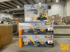 (3) RC TOYS INCLUDING (1) CEMENT TRUCK, (1) MOBILE CRANE,