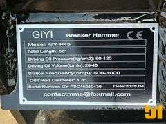 UNUSED 2025 GIYI GYP45 BREAKER HAMMER SN: PSC45250436