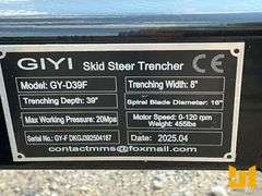 UNUSED 2025 GIYI GYD39F HYDRAULIC TRENCHER 39 INCH SN: DKGJ392504187