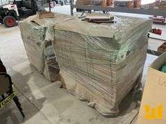 (2) PALLETS OF CARDBOARD FLATS, (3) WASTE MANAGEMENT DUMPSTER BAGS