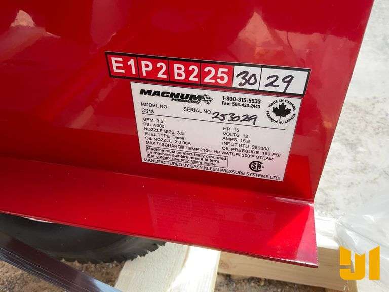 UNUSED 2025 EASY-KLEEN MAGNUM GOLD 4000 PRESSURE WASHER SN: 253029