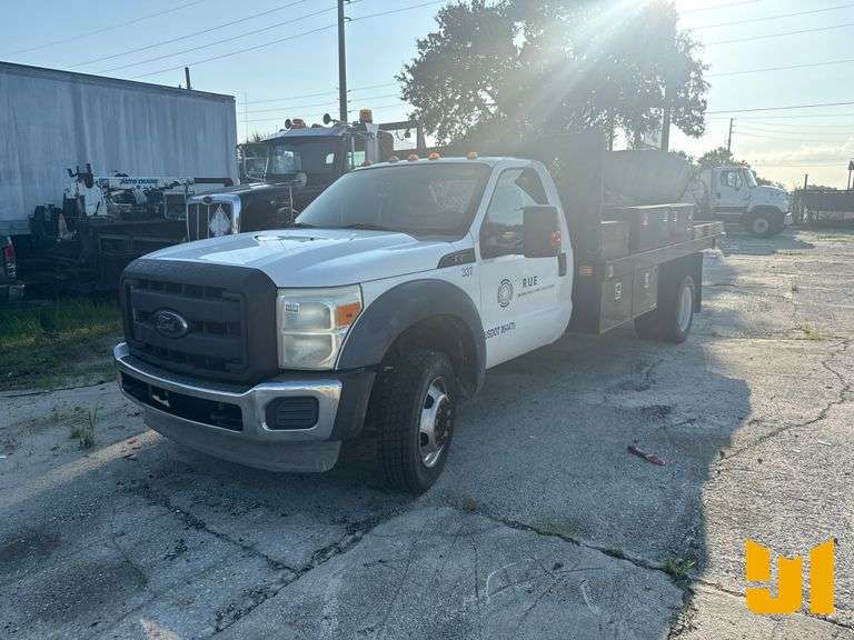 2012 FORD F-450 SINGLE AXLE REGULAR CAB FLATBED TRUCK VIN: 1FDUF4GY1CEB79462