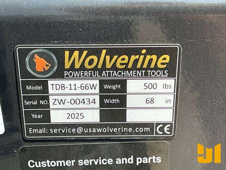 UNUSED 2025 WOLVERINE TDB-11-66W 68 INCH SMOOTH BUCKET SN: ZW-00434