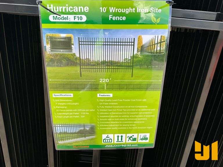 10’ HURRICANE WROUGHT IRON SITE FENCE