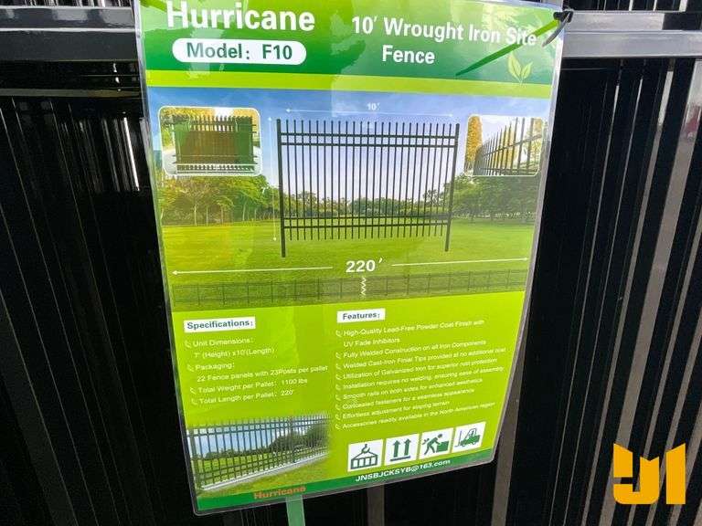 10’ HURRICANE WROUGHT IRON SITE FENCE