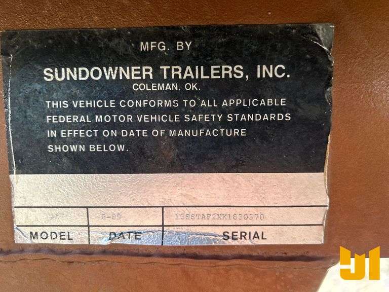 1989 SUNDOWNER VIN: 13SSTAF2XK1830370 CATTLE