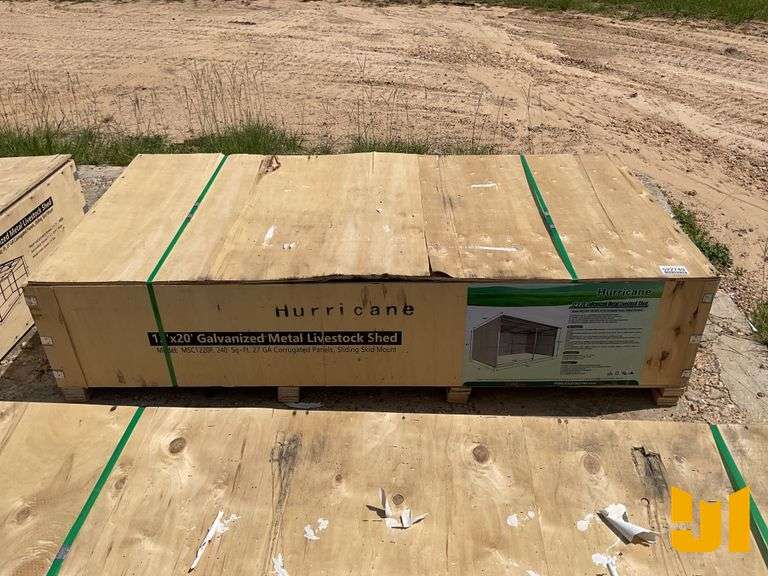 UNUSED HURRICANE MCF1220F 12' X 20' GALVANIZED LIVESTOCK SHED